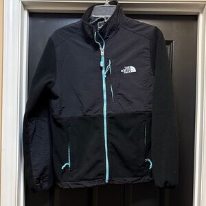 The North Face women’s Black Jacket with Blue Accents